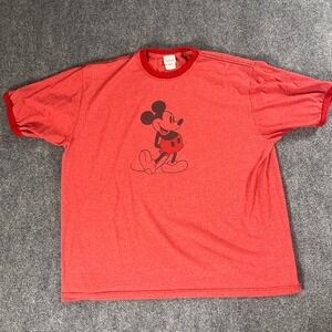 Disney Store Mickey Mouse T-Shirt Red Graphic Tee XL Menswear